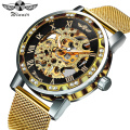 WINNER 293 Fashion Business Mechanical Mens Watches Top Brand Luxury Skeleton Dial Crystal Iced Out Wristwatch Clock 2020 New